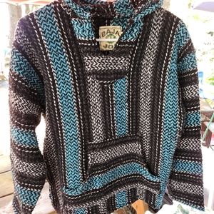Baja Joe Hoodie Adult Small, Blue, White and Black